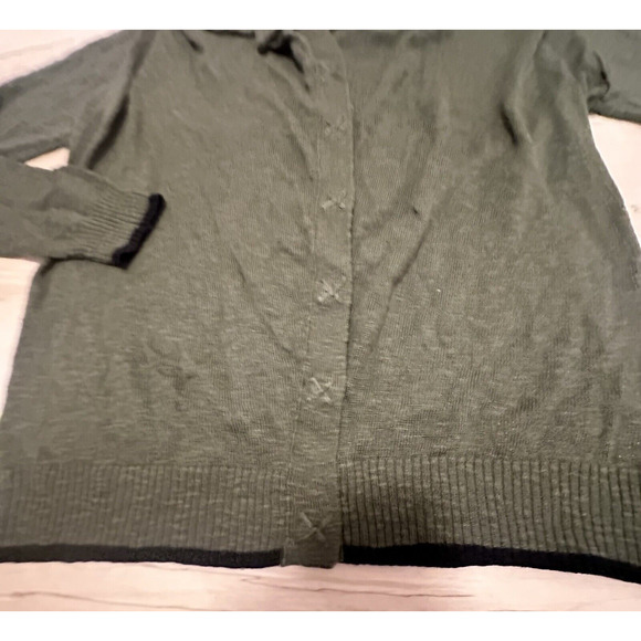 M By Michael Stars Size 1 S/M Cardigan Sweater Cotton Blend Knit Green - Picture 3 of 9
